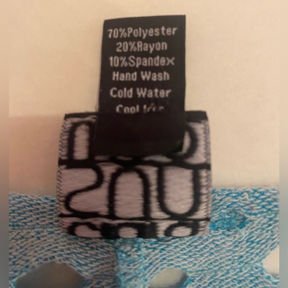 Clara Sun Woo Lightweight Sweater Sz Medium Turquoise Blue Distressed Open Knit - Picture 6 of 7